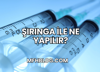 Şırınga ile Ne Yapılır?