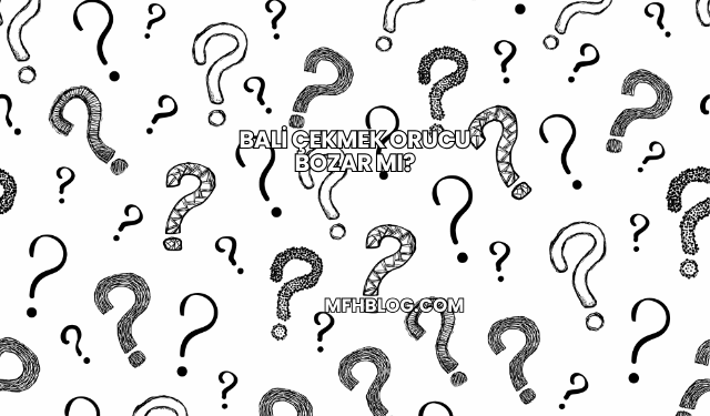 Bali Çekmek Orucu Bozar mı?